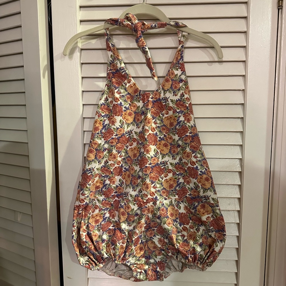 New York Couture Floral romper, multicoloured and cream flower design, s/m